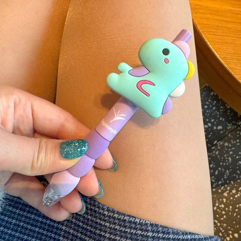🦖 4pc 3D Cute Dino Push Pens + 10pc Refill Kit 🦖