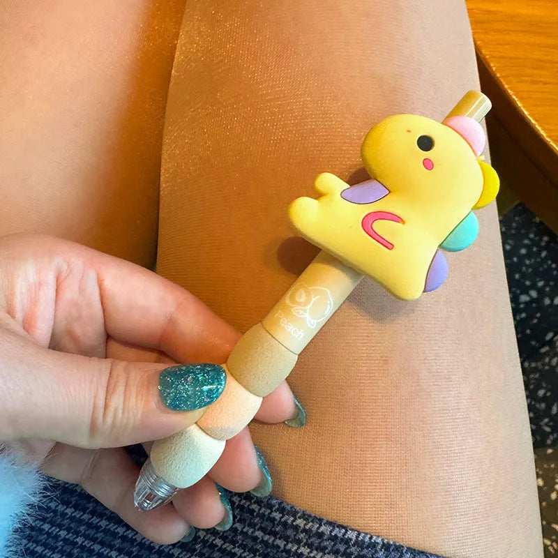 🦖 4pc 3D Cute Dino Push Pens + 10pc Refill Kit 🦖