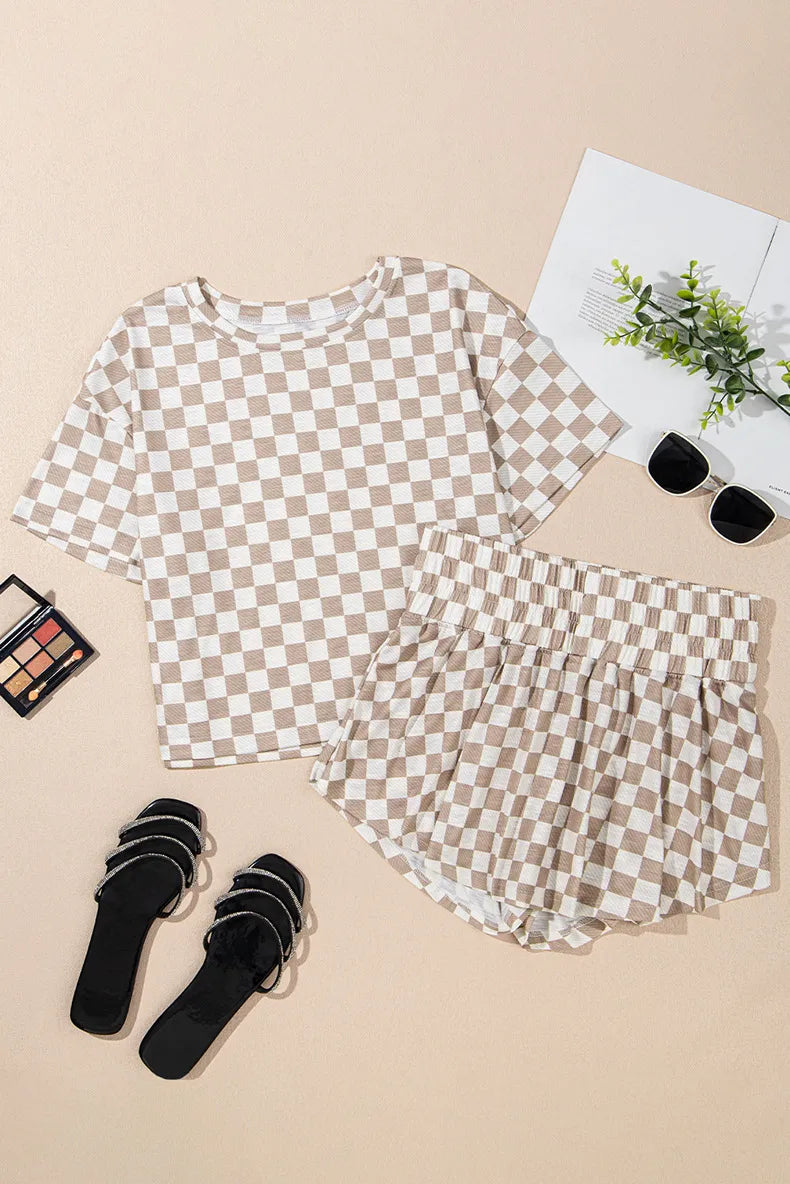 π€π©³ Brown Checked Shorts Set π€π©³