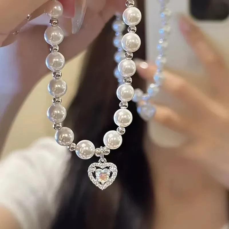 π Elegant Princess Heart-Shaped Pearl Bracelet π
