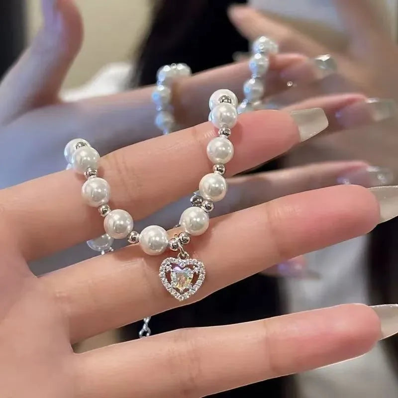 π Elegant Princess Heart-Shaped Pearl Bracelet π