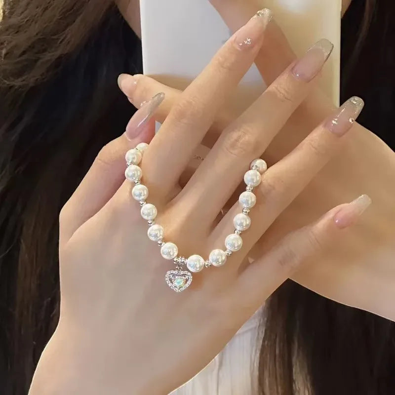 π Elegant Princess Heart-Shaped Pearl Bracelet π