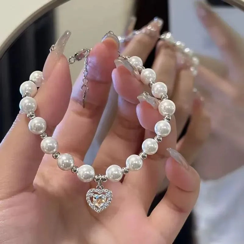π Elegant Princess Heart-Shaped Pearl Bracelet π