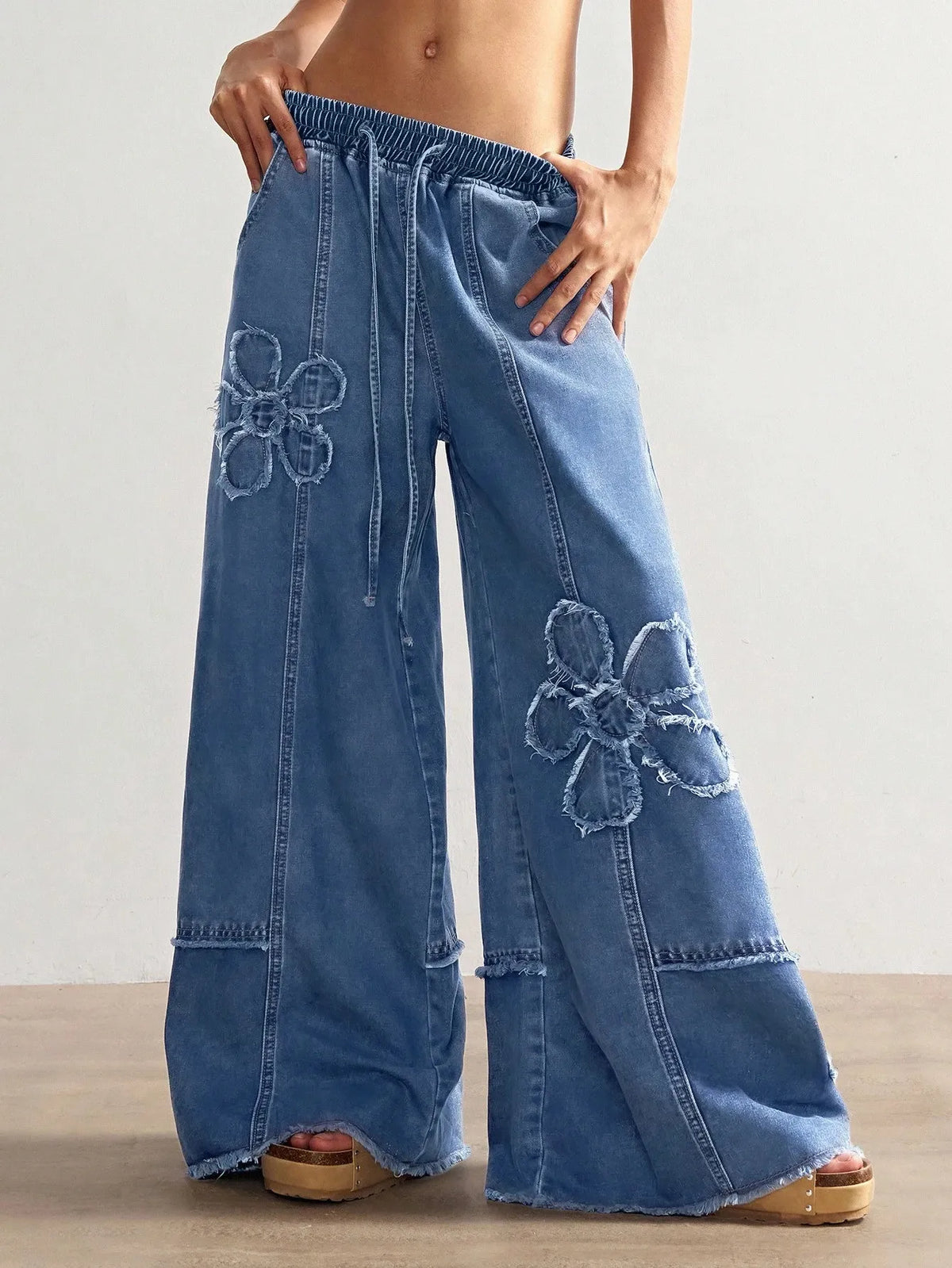 Denim Flower Jeans