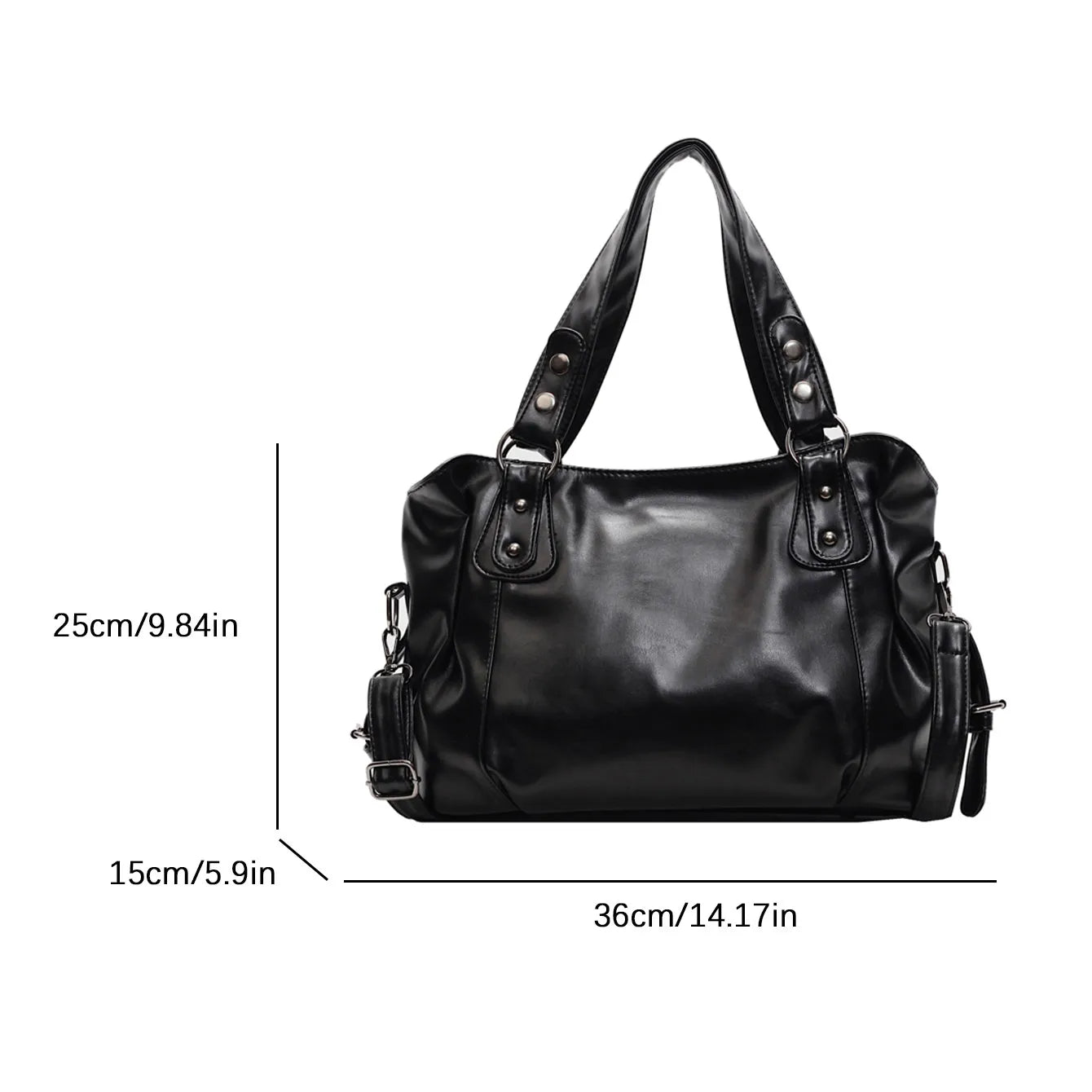 đ¤ Faux Leather PU Rivet Soft Leather Womenâs Handbag đ¤