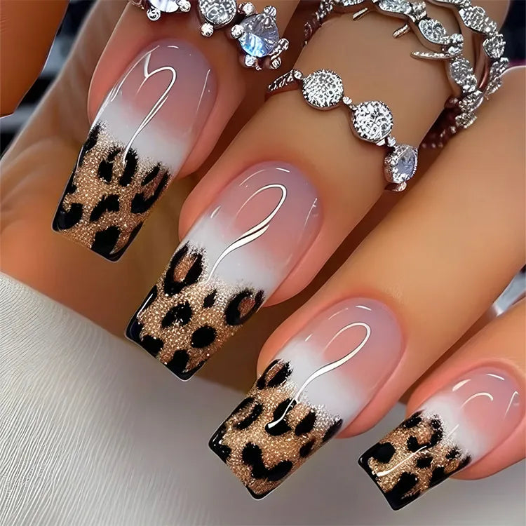 🐆 Leopard Print False Nails 💅