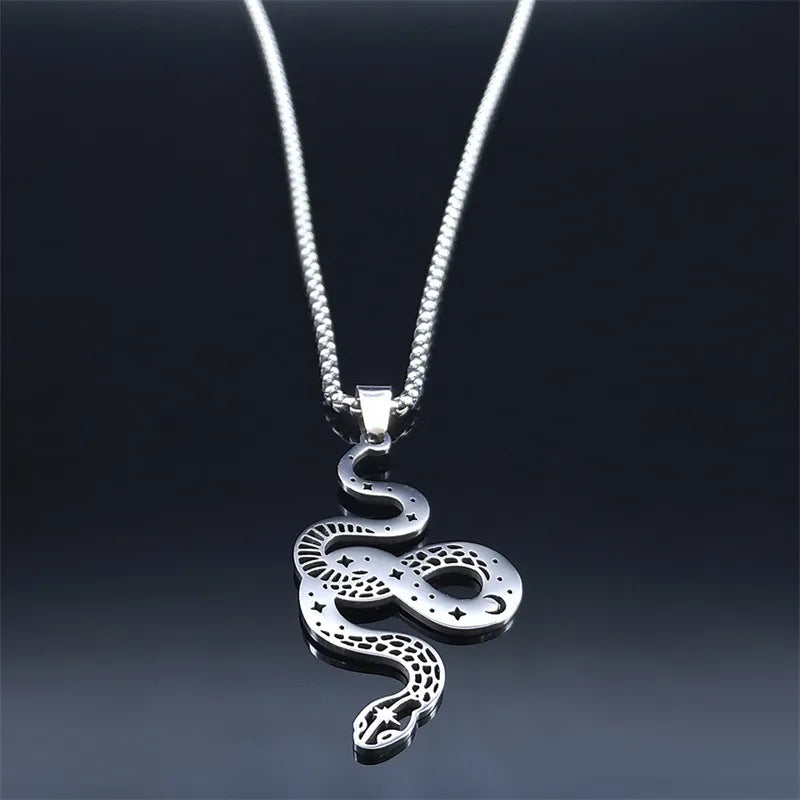 ✨ Gothic Snake Necklace - Silver or Black ✨