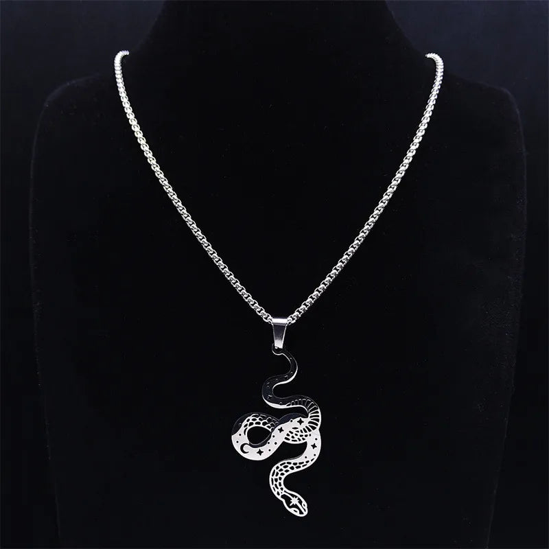 ✨ Gothic Snake Necklace - Silver or Black ✨