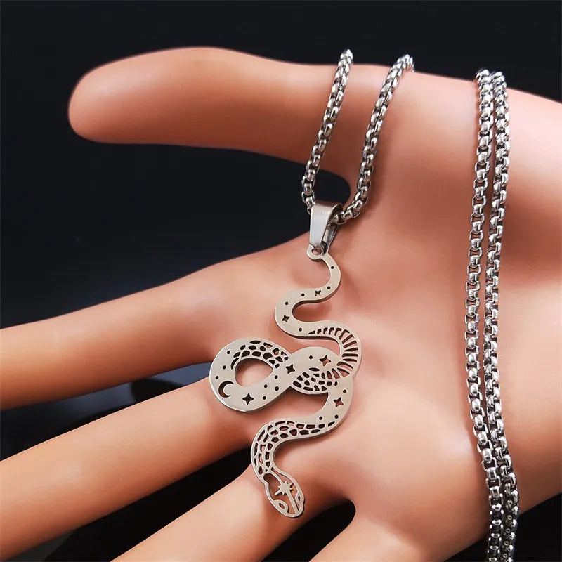 ✨ Gothic Snake Necklace - Silver or Black ✨