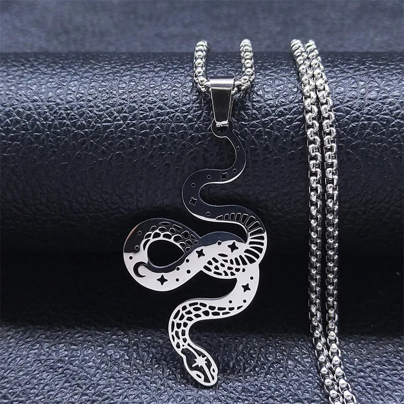 ✨ Gothic Snake Necklace - Silver or Black ✨