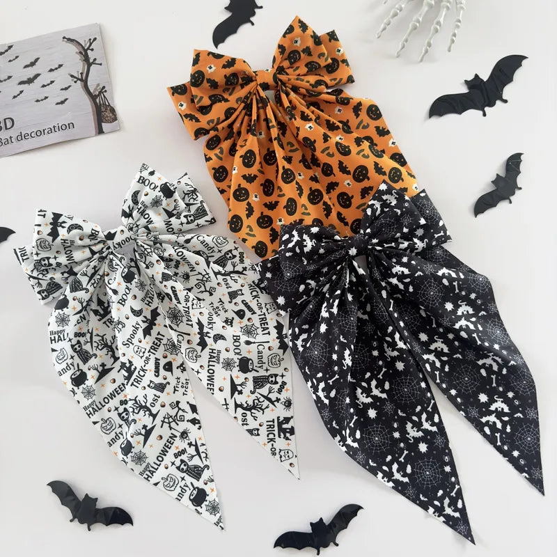 🎃 6pc Extra Large Halloween Bow Set 🕸