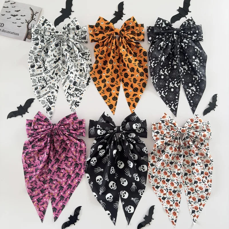 🎃 6pc Extra Large Halloween Bow Set 🕸