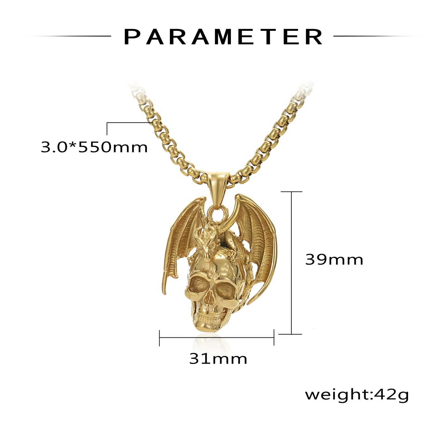 ππ Retro Skull & Dragon Necklace ππ