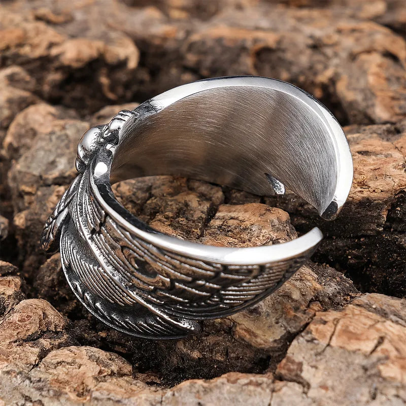 ππ¦ Distressed Silver Skull Midnight Moth Ring π¦π