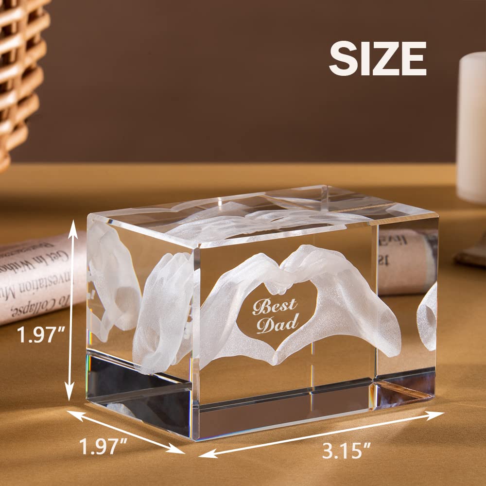 Best Dad Crystal Cube Gift