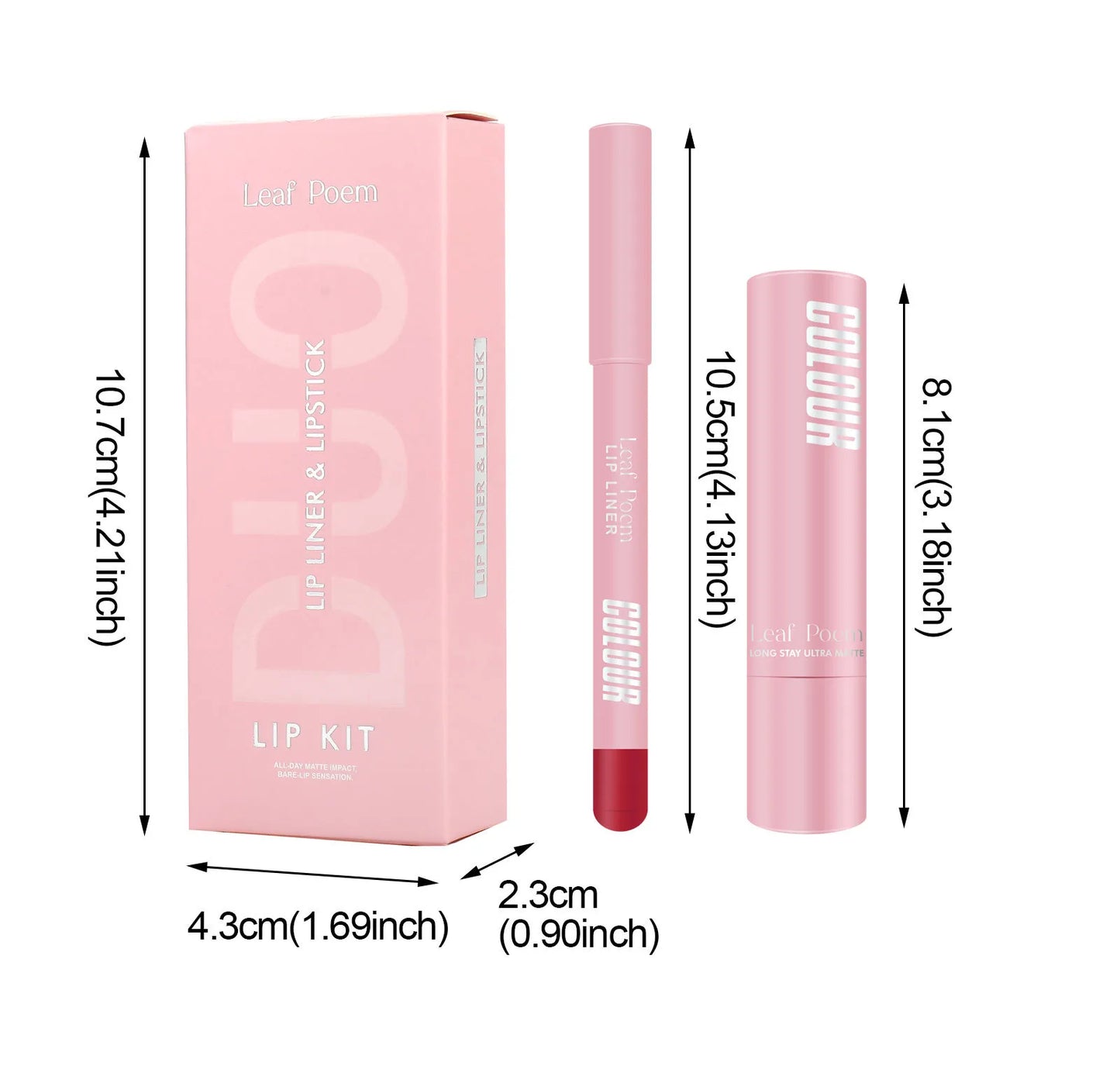 💄 Long-Lasting Waterproof Lip Liner & Lipstick Set 💋