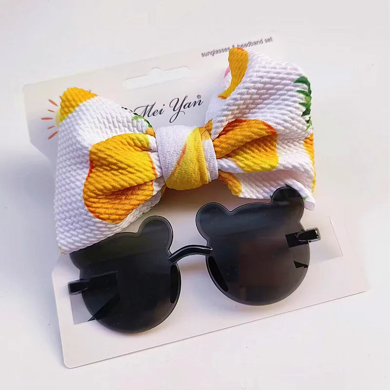 🧸 🎀🕶️ Bear Sunglasses & Matching Bow Sets