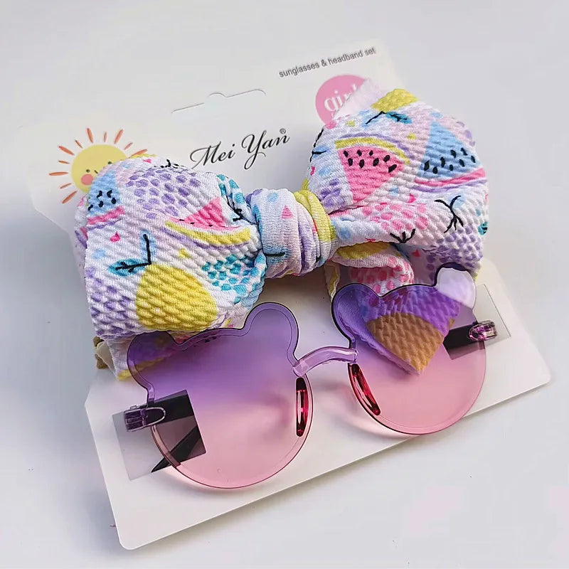 🧸 🎀🕶️ Bear Sunglasses & Matching Bow Sets