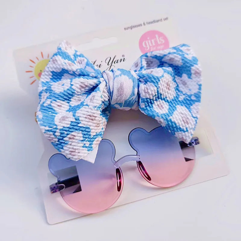 🧸 🎀🕶️ Bear Sunglasses & Matching Bow Sets