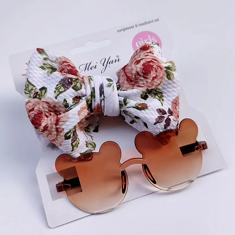 🧸 🎀🕶️ Bear Sunglasses & Matching Bow Sets
