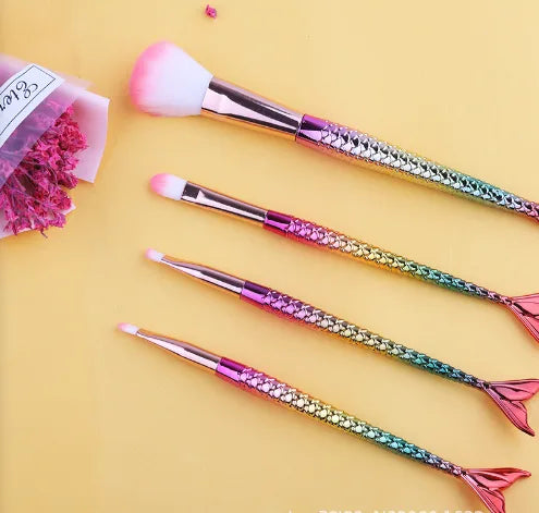 π§ 4pc Mermaid Tail Makeup Brush Set π§