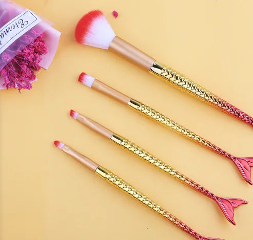 π§ 4pc Mermaid Tail Makeup Brush Set π§