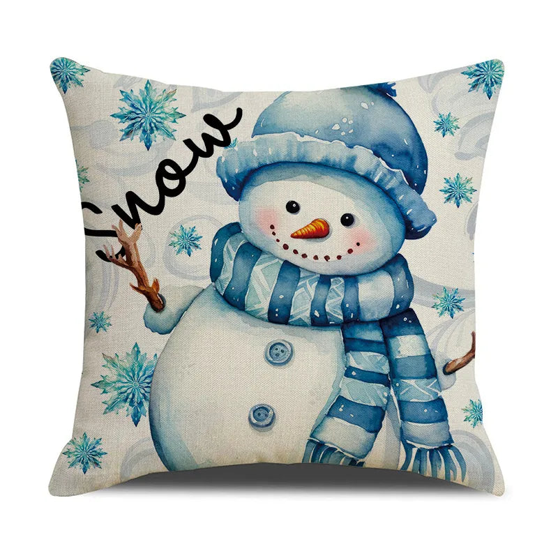 ❄️ 4pc Blue Christmas Cushion Cover Set ❄️