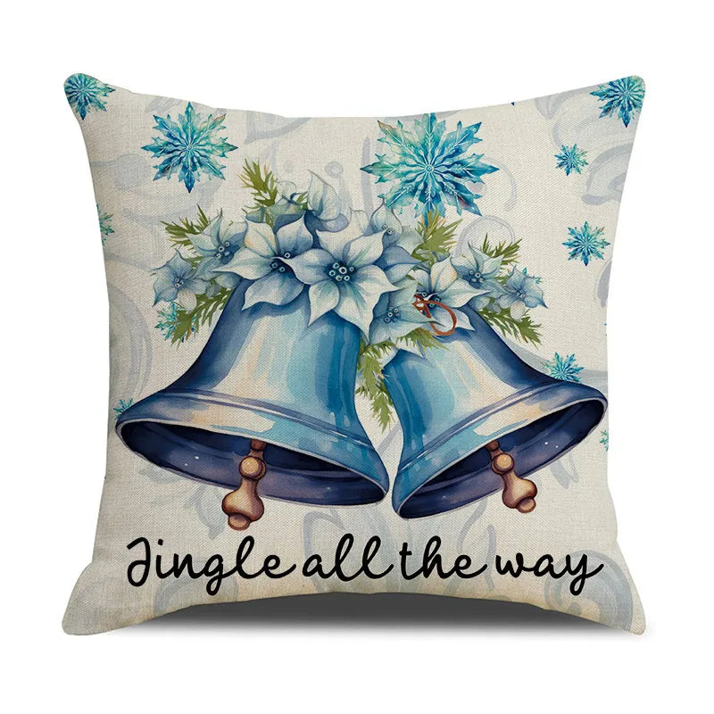 ❄️ 4pc Blue Christmas Cushion Cover Set ❄️
