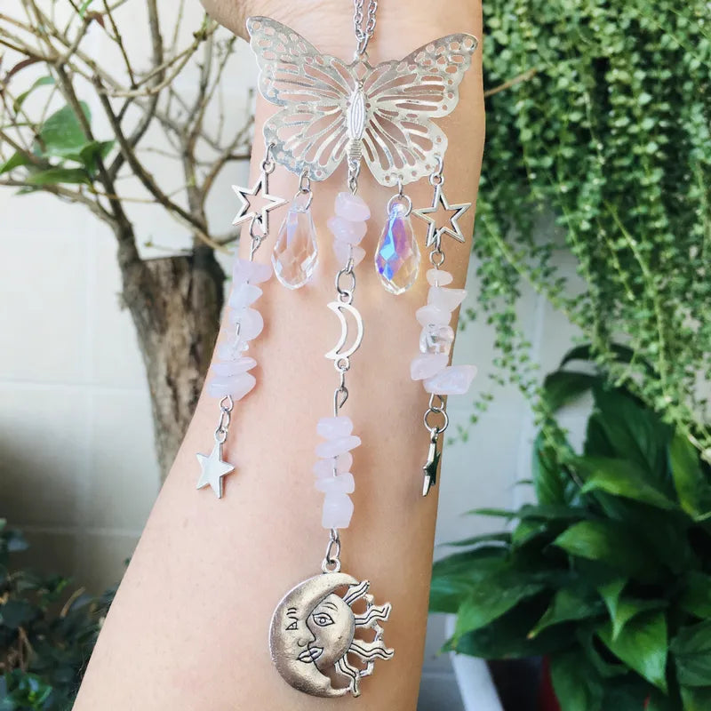 🦋 Rose Quartz Butterfly Sun Catcher 🦋