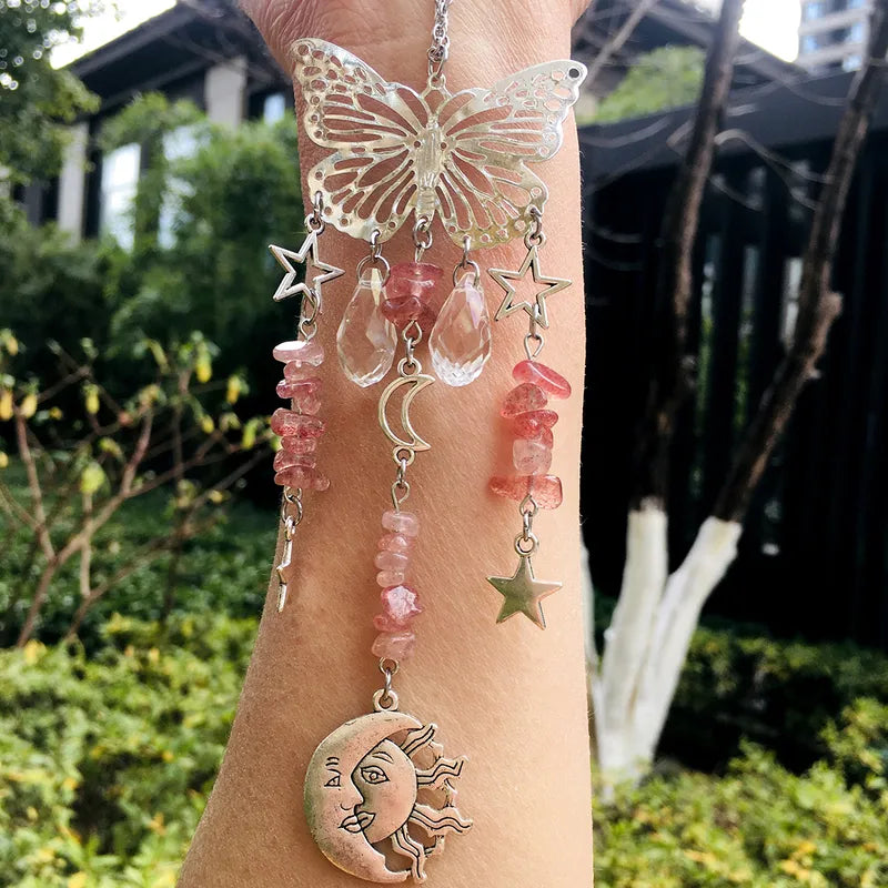 🦋Strawberry Quartz Butterfly Sun Catcher 🦋