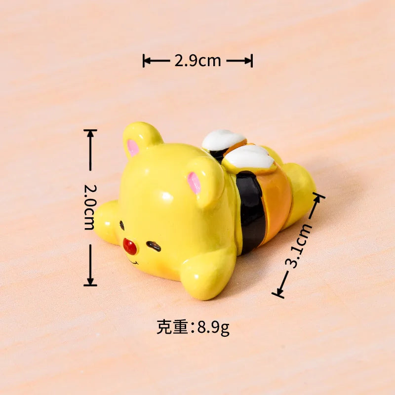 🍯🐻 5pc Honey Bear Miniature Resin Figurines 🐻🍯
