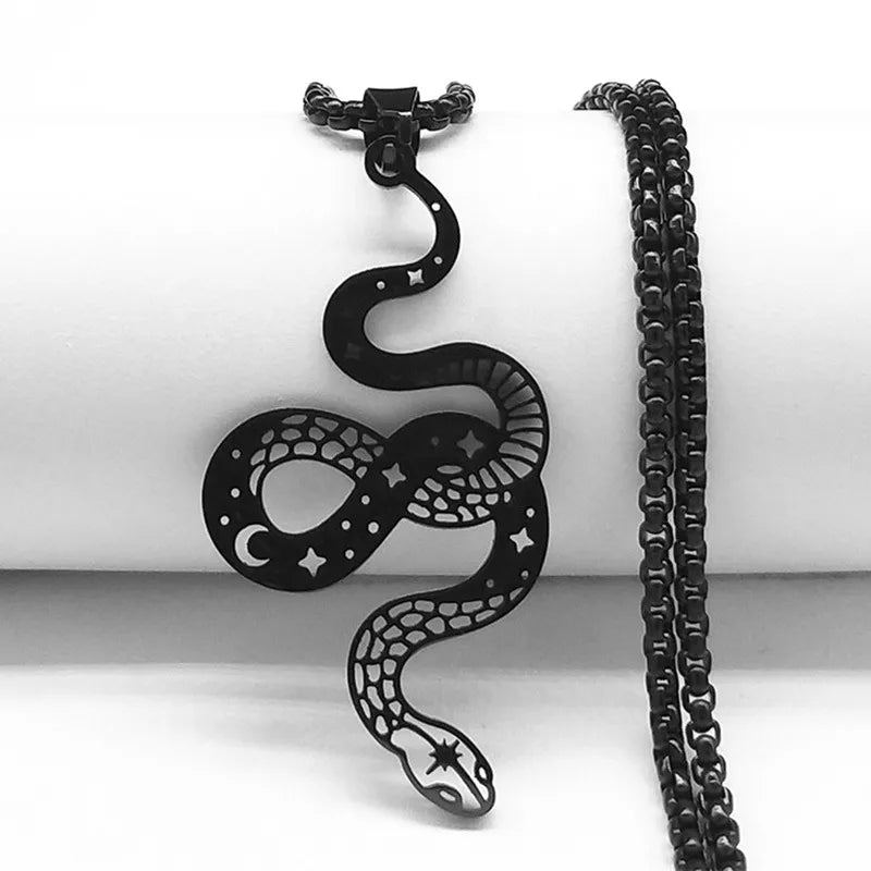 ✨ Gothic Snake Necklace - Silver or Black ✨