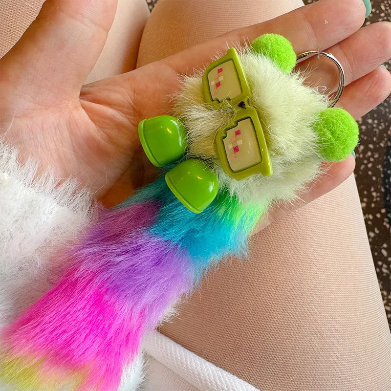 🌈 Fluffy Rainbow Keyring/Bag Charms 🌈