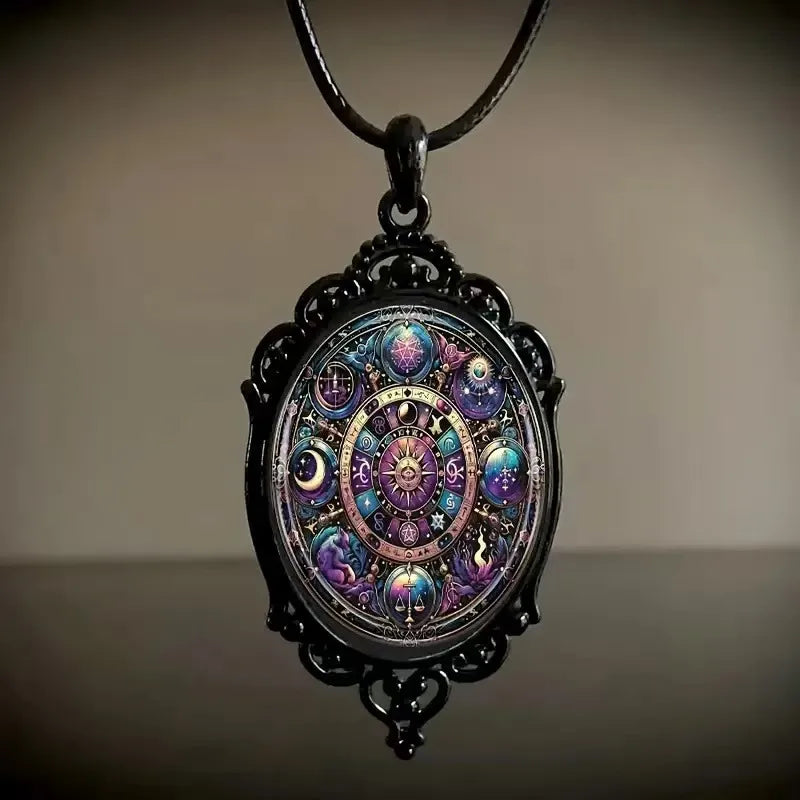 đŽâ¨ Retro Mystical Amulet Oval Pendant â¨đŽ