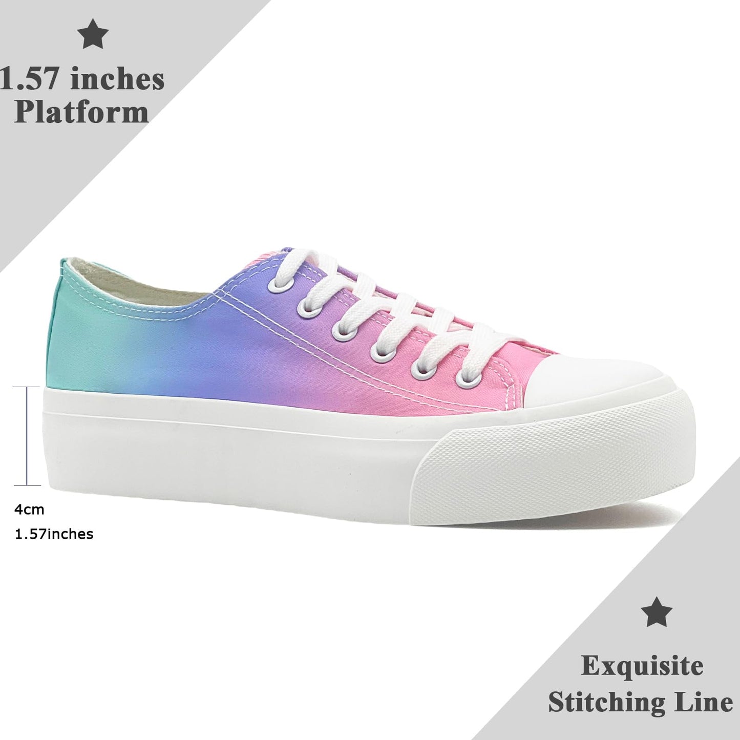 Ladies Rainbow Canvas Shoes