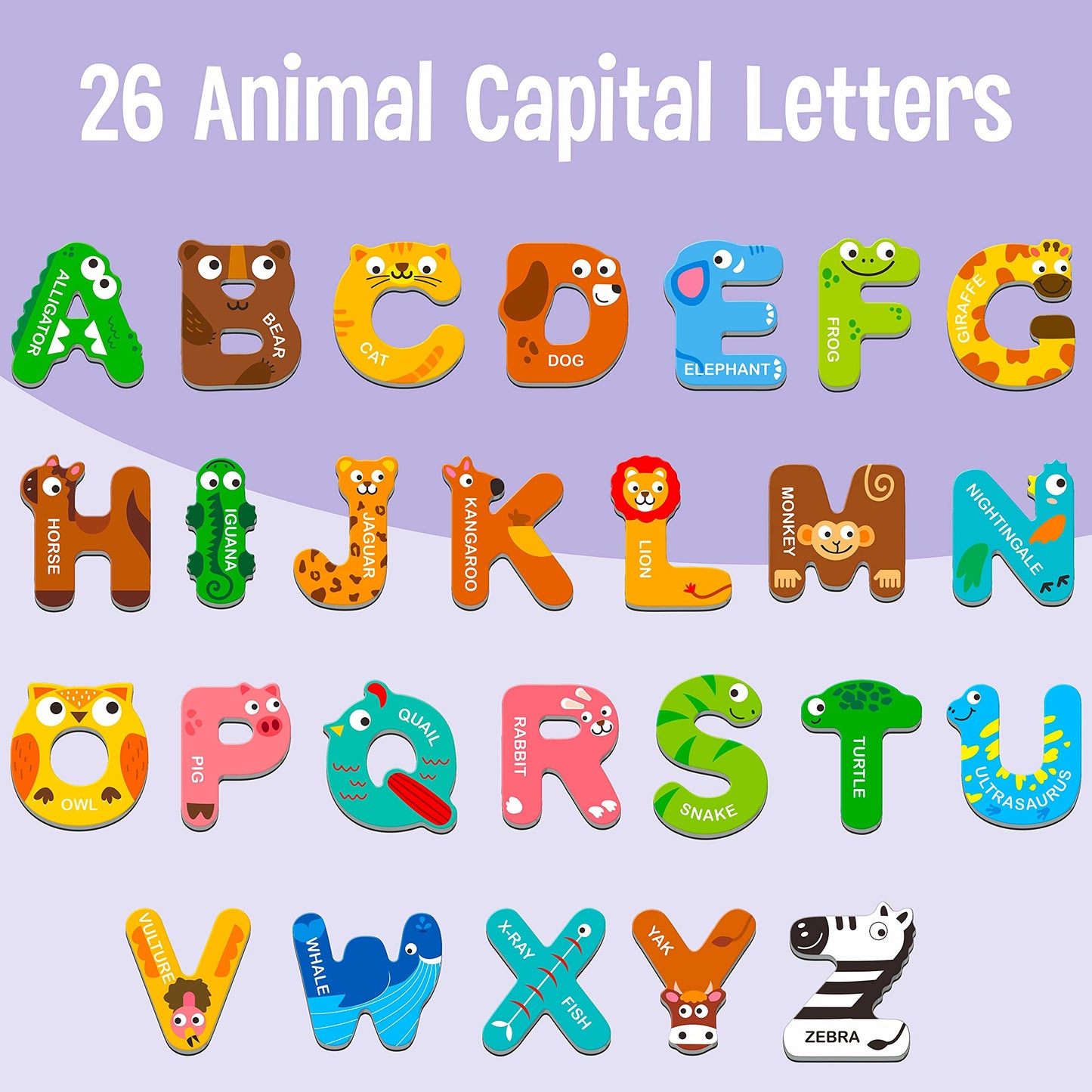 Large Magnetic Animal Alphabet Letters