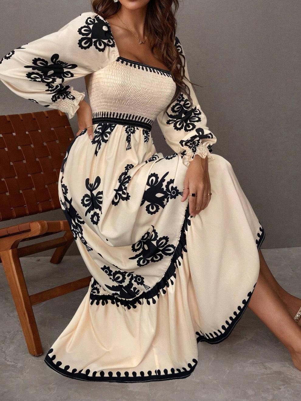 Ladies Elegant Apricot Dress