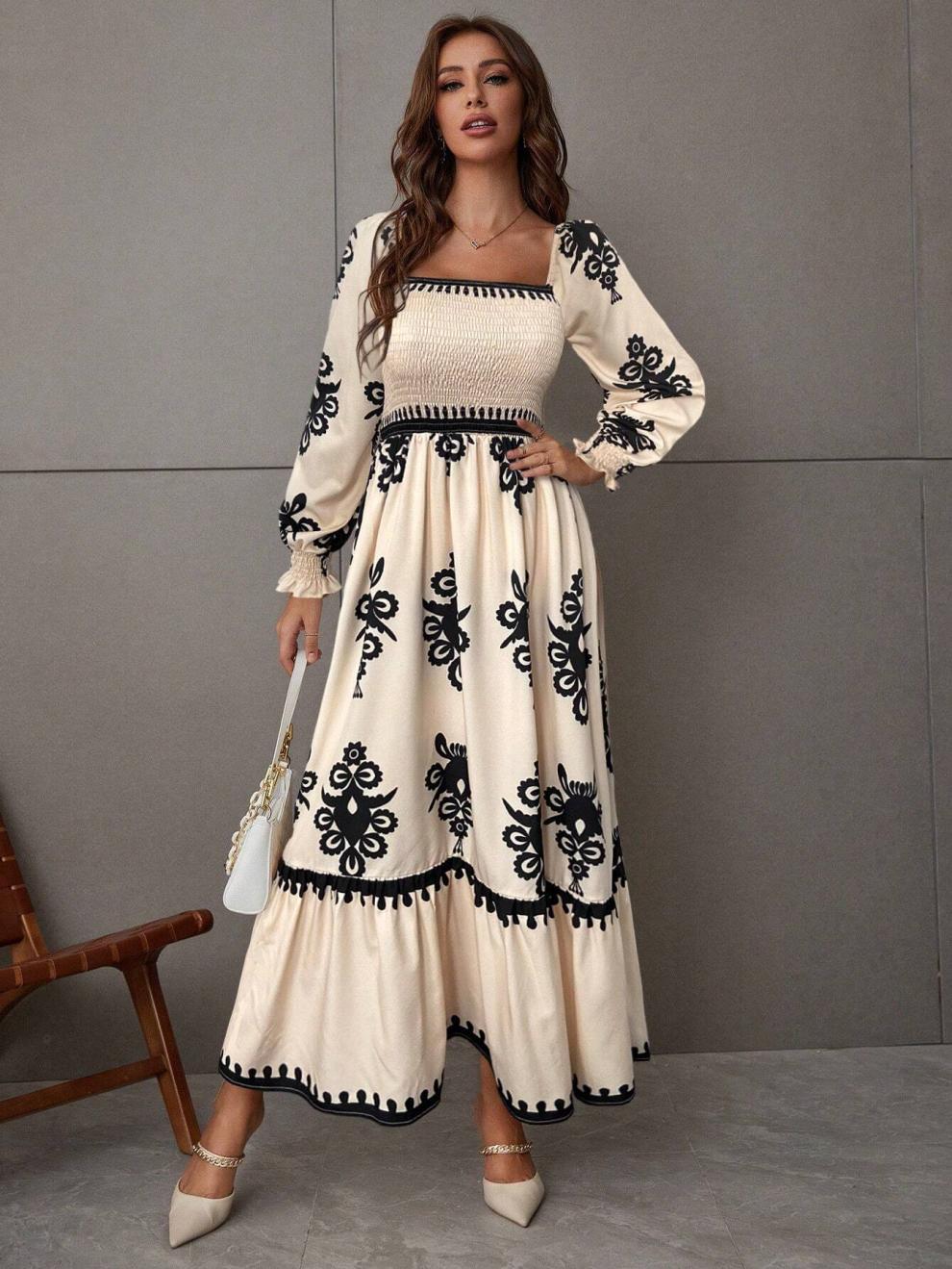 Ladies Elegant Apricot Dress