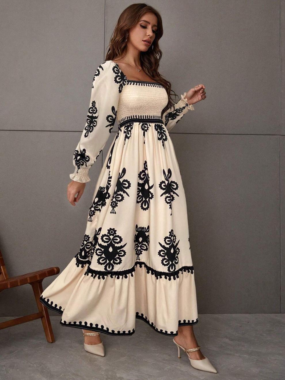 Ladies Elegant Apricot Dress