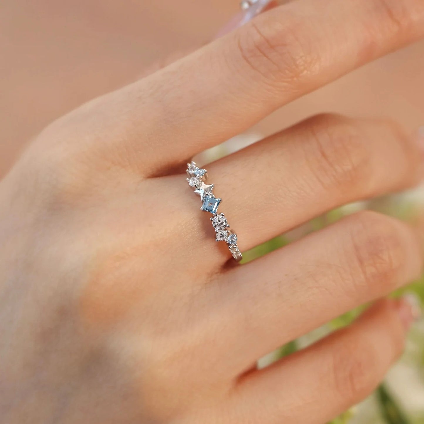 ⭐ Sterling Silver 925 Pentagram Geometric Star Zircon Ring⭐