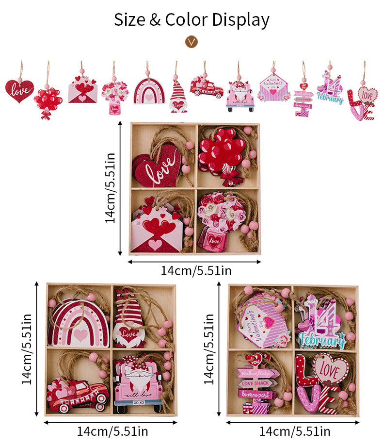 💘 Romantic Wood Hanging Ornaments 💘