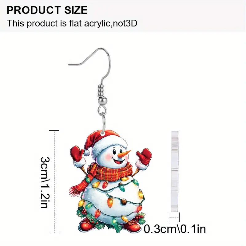 ⛄ Snowman Acrylic Drop Earrings ⛄