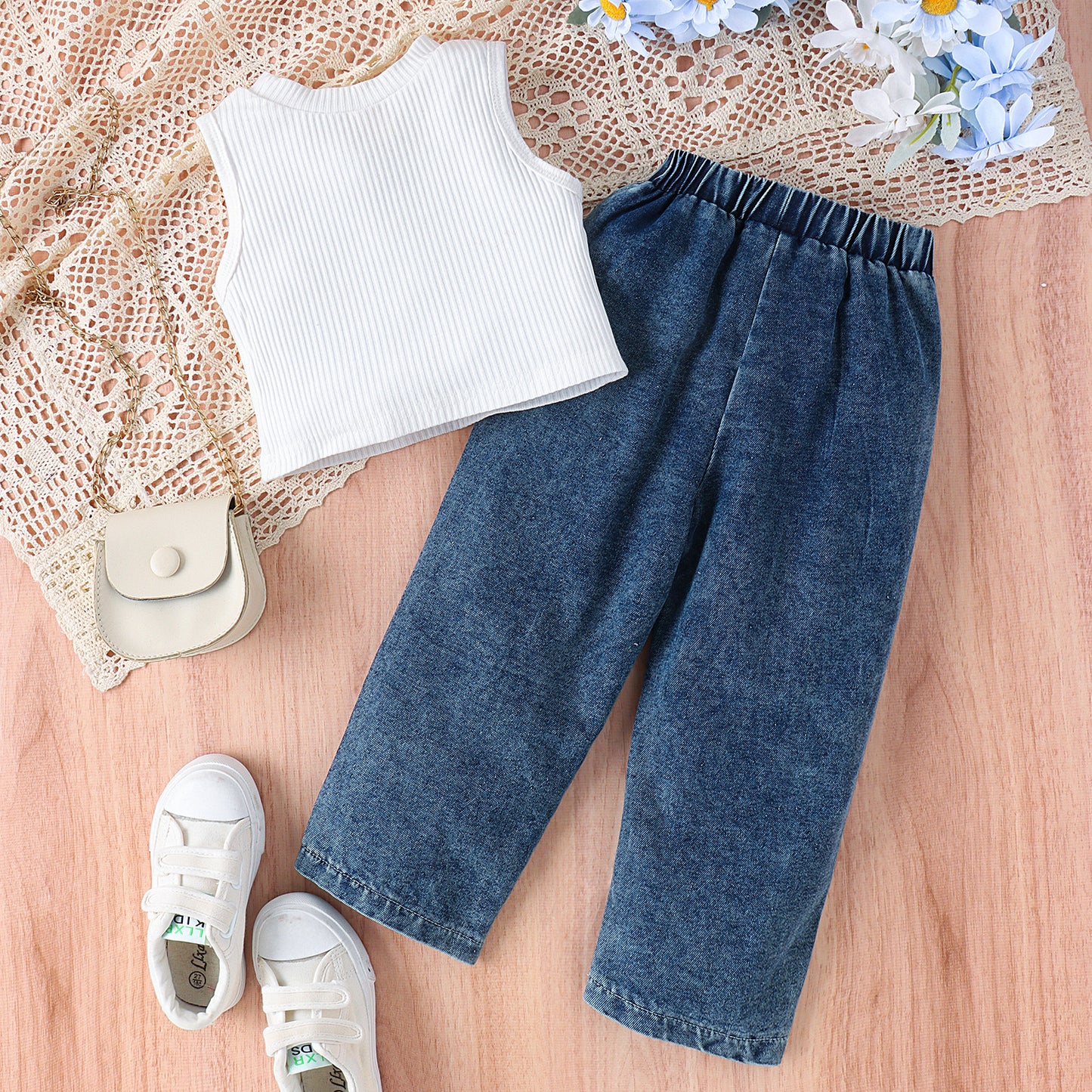 π¦β¨ 2PC Butterfly or Flowers Jeans Set (Black or White) β¨π¦