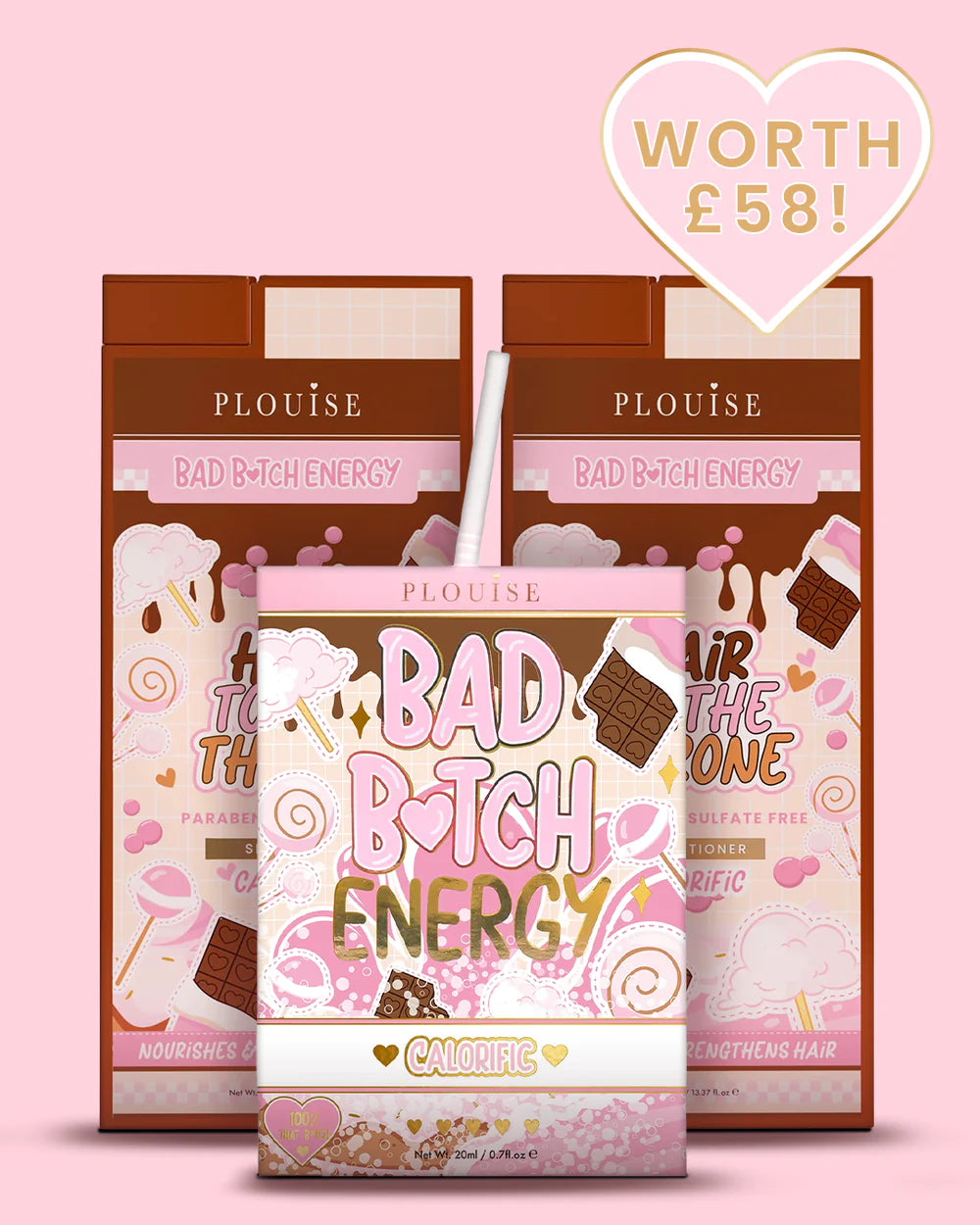 Soft Girl Bad Bi*ch Energy & Hair Care Bundle - Calorific - Worth £58