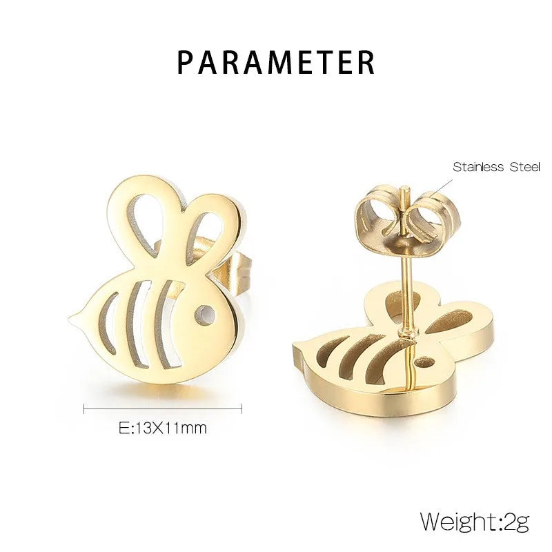 🐝 18K Gold Plated/Stainless Steel Bee Ear Studs 🐝