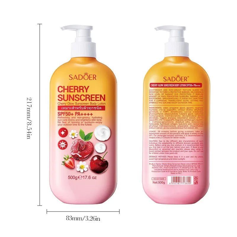 🍒 Cherry Glow Sunscreen Body Lotion SPF 50 🍒