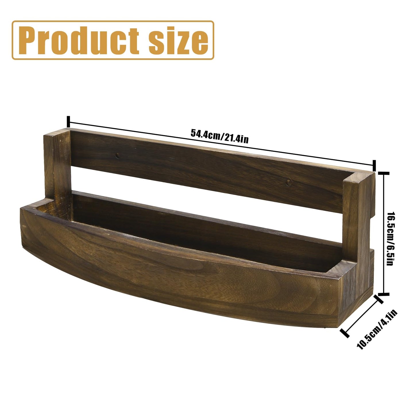 Wall Mounted Wooden Wine Rack Bottle Holder with Glass Shelf for 6 Bottles