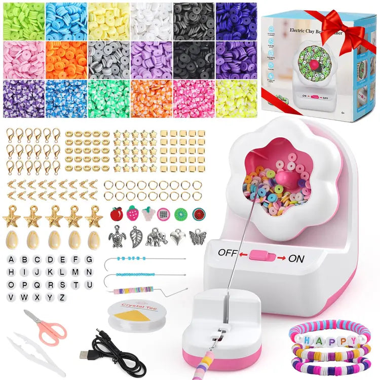 ✨ Electric Bead Spinner & DIY Jewellery Kit – 3600 Beads, 450 Accessories ✨