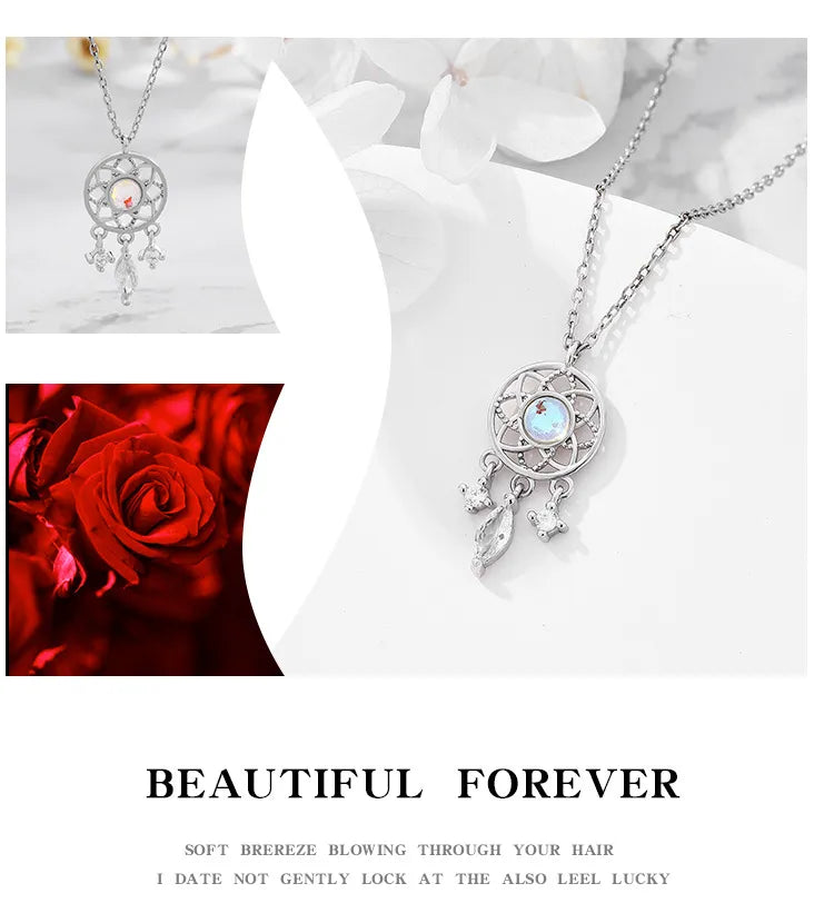 Sterling Silver 925 Dream Catcher Necklace
