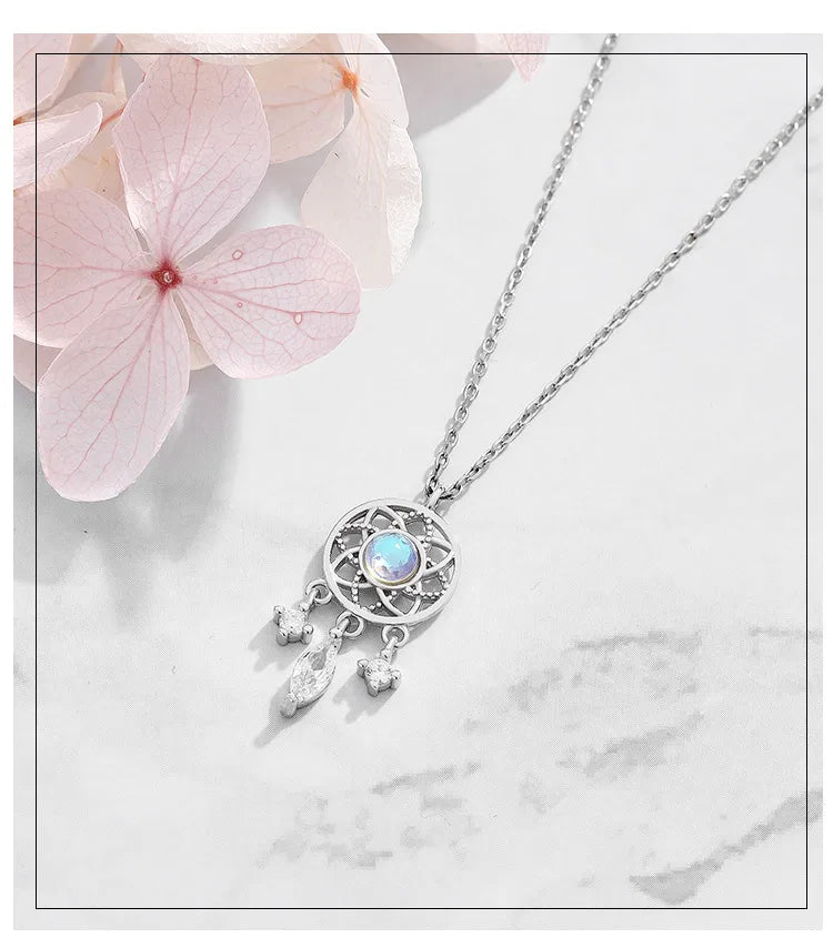Sterling Silver 925 Dream Catcher Necklace